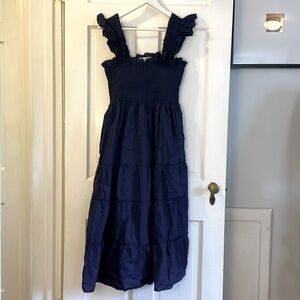The Ellie Nap Dress from Hill House, Size XL, in classic navy cotton fabric.